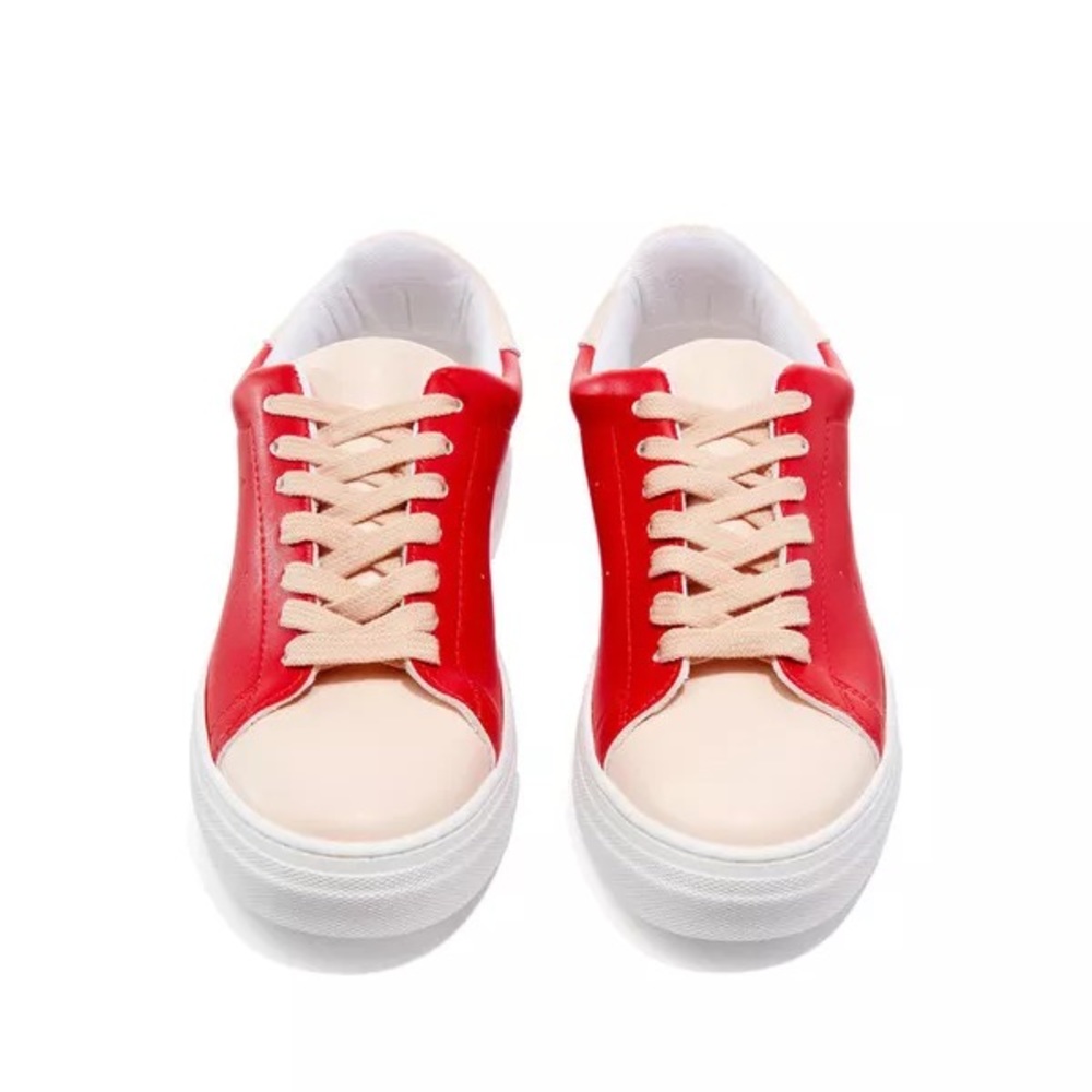 NWT Alice&Olivia women’s leather sneakers pink red